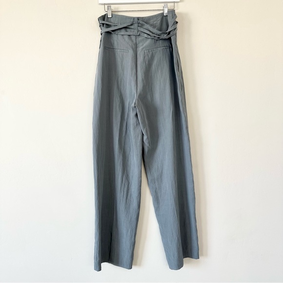 Vince Tie Waist Straight leg Trousers In Aqua Stone - Picture 6 of 16